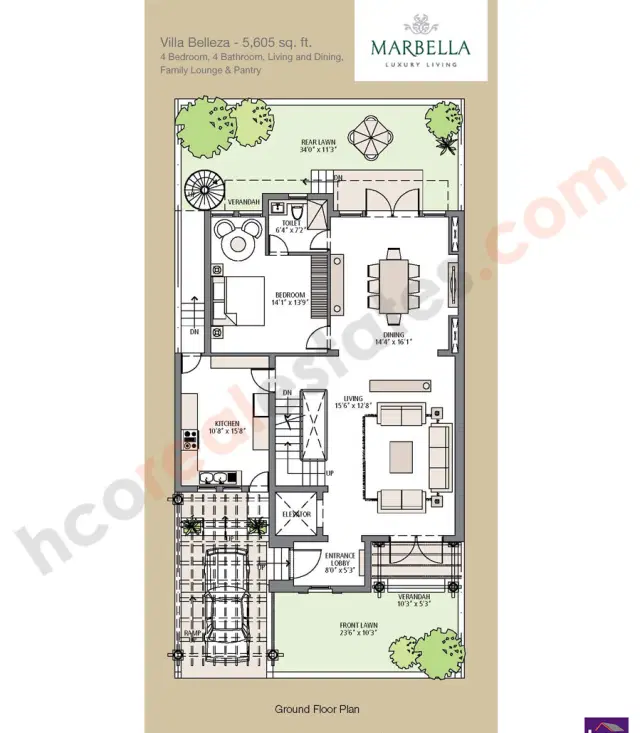 Emaar Marbella Villas Gurgaon - 4 BHK Plan