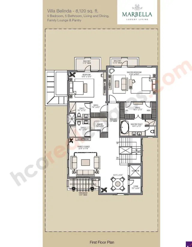 Emaar Marbella Villas Gurgaon - 5 BHK Plan