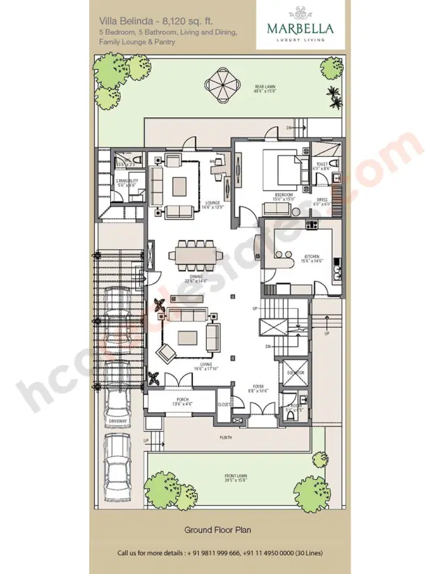 Emaar Marbella Villas Gurgaon - 5 BHK Plan