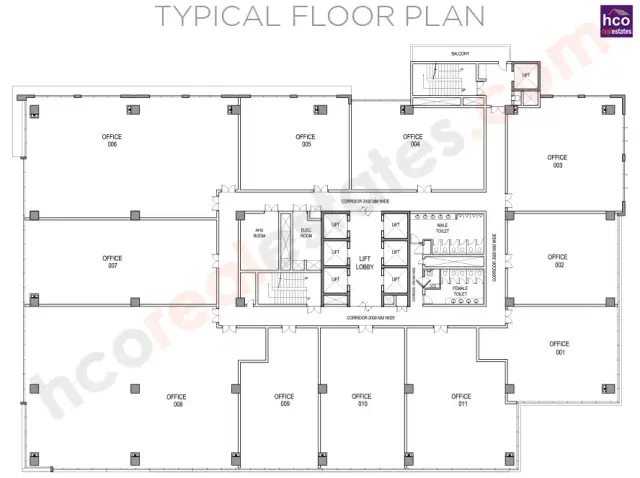 Emaar MGF Downtown Capital Tower - Typical Floor Plan