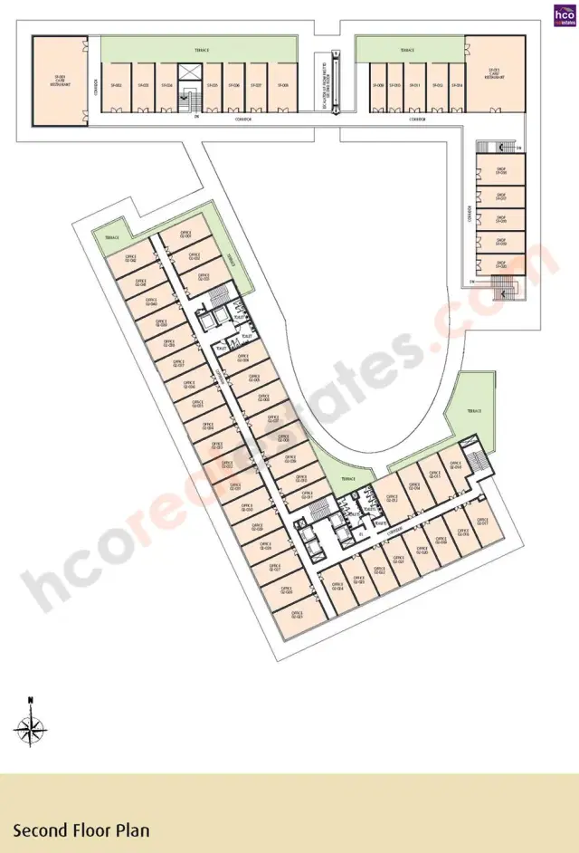 Emaar MGF Emerald Plaza Gurgaon - Second Floor Plan