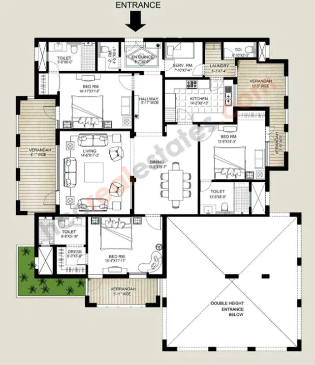 Emaar MGF Palm Springs Gurgaon - 3 BHK Plan