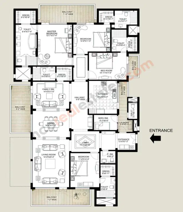 Emaar MGF Palm Springs Gurgaon - 4 BHK Plan