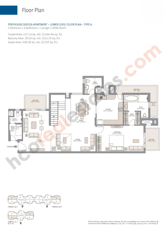 Emaar Palm Gardens Gurgaon - 5 BHK Plan
