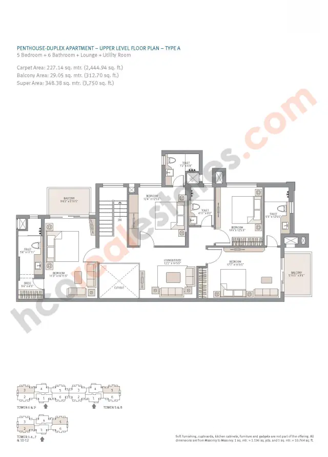 Emaar Palm Gardens Gurgaon - 5 BHK Plan