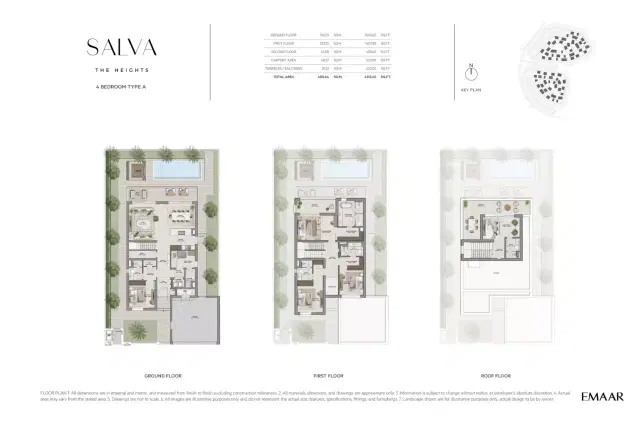 Emaar Salva at The Heights Country Club & Wellness 4 BR Villa 4,312 Sq. Ft. Floor Plan
