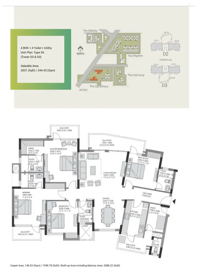 Experion Heartsong Gurgaon - 4 BHK Plan
