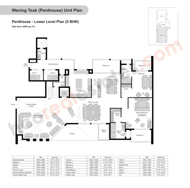 Experion Windchants Gurgaon - - 5 BHK Plan