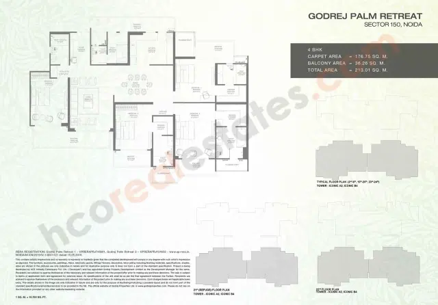 Godrej Palm Retreat Noida - 4 BHK Plan
