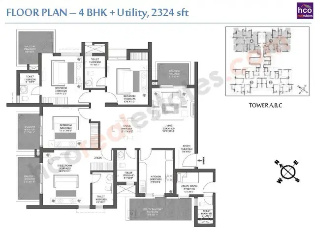 Godrej Signature Homes Gurgaon - 4 BHK Plan