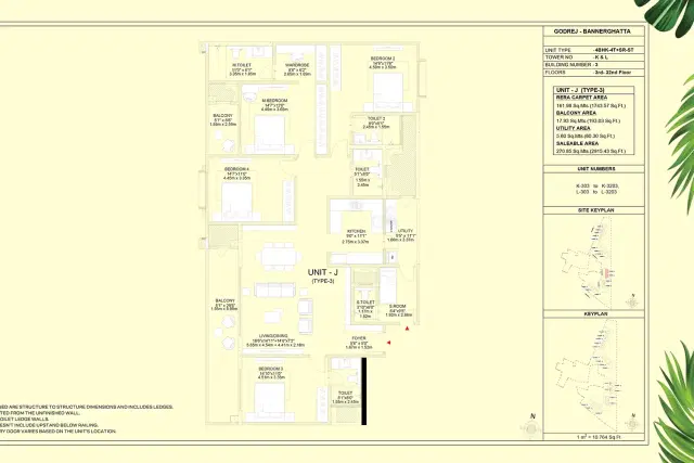 Godrej Vanantara 4 BHK Utility Floor Plan