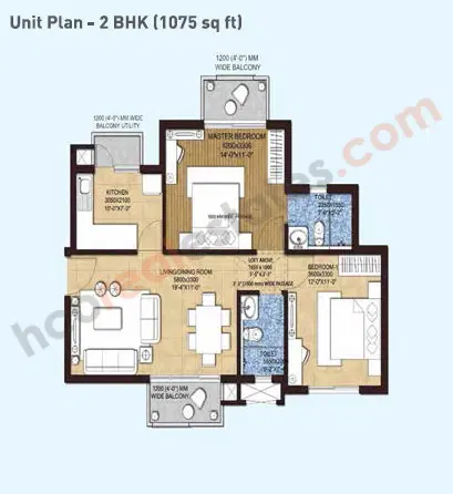 Hero Homes Ludhiana - 2 BHK Plan