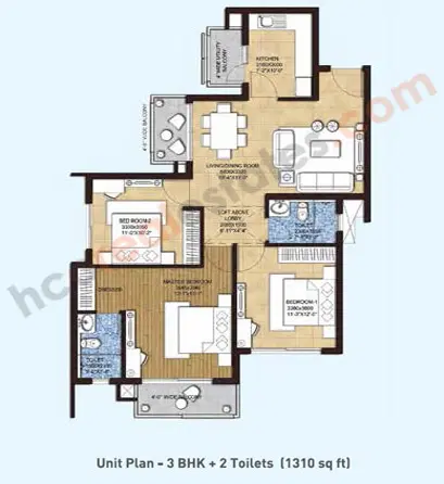 Hero Homes Ludhiana - 3 BHK Plan