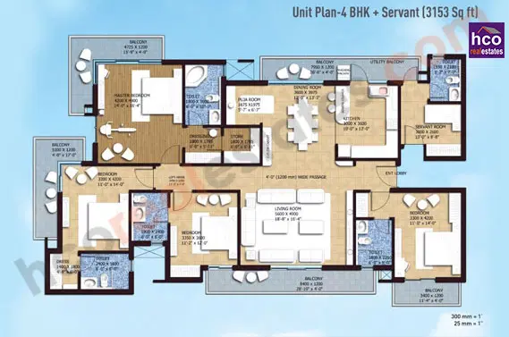 Hero Homes Ludhiana - 4 BHK Plan