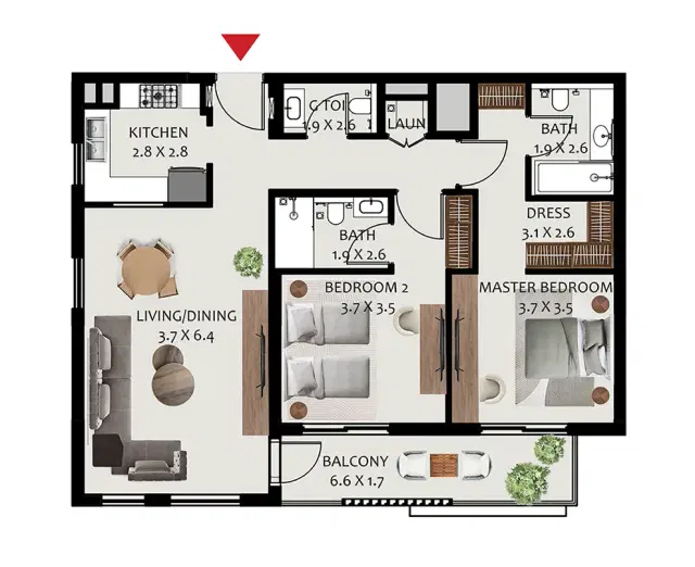 2 BR