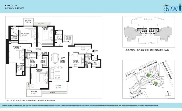 Ireo Victory Valley Gurgaon - 4 BHK Plan