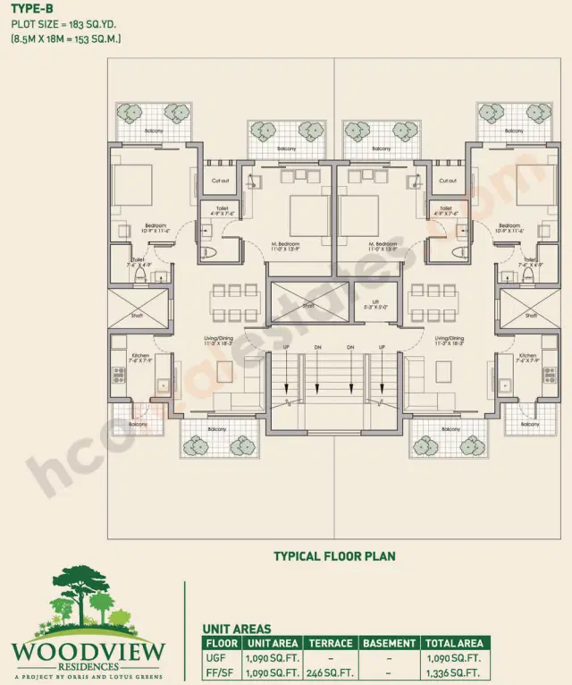 Lotus Woodview Gurgaon - 2 BHK Plan
