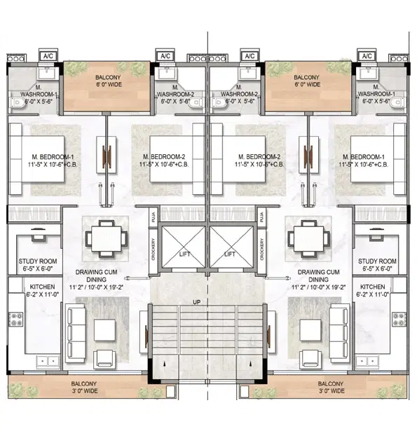 M3M Gold Rush Gurgaon - 2.5 BHK Plan