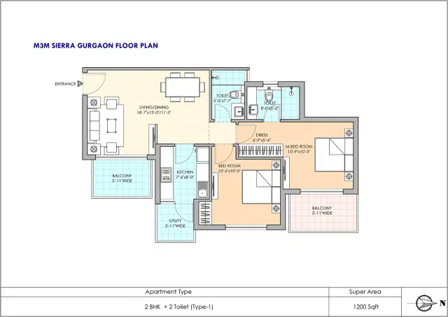M3M Sierra Gurgaon - 4 BHK Plan