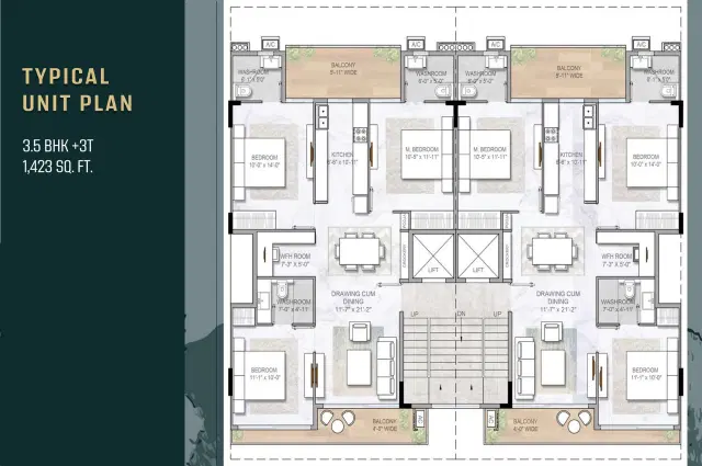 M3M Soulitude Gurgaon - 3.5 BHK Plan