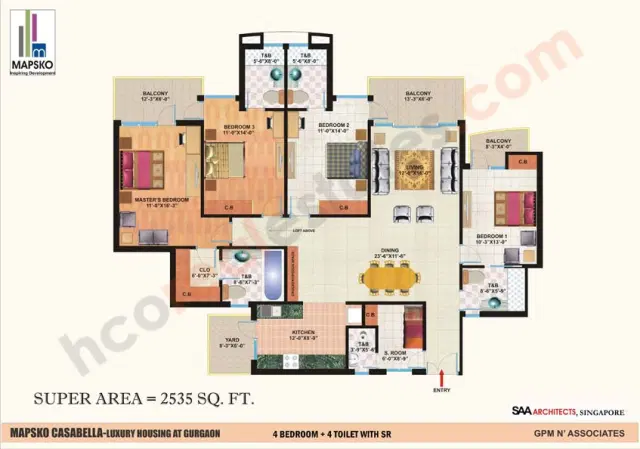 Mapsko Casa Bella Gurgaon - 4 BHK Plan
