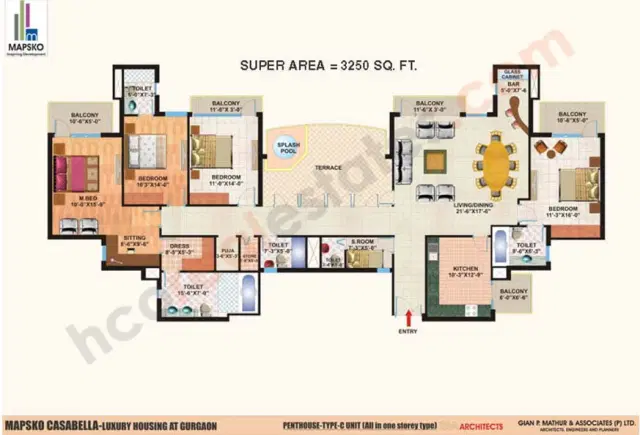 Mapsko Casa Bella Gurgaon - 4 BHK Plan