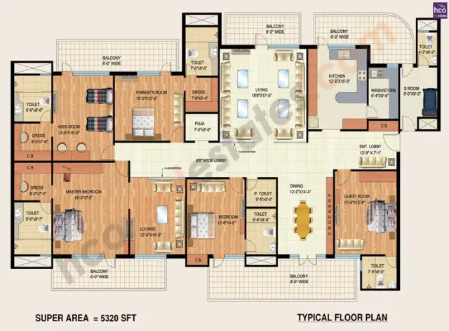 Mapsko Royale Ville Gurgaon - 5 BHK Plan