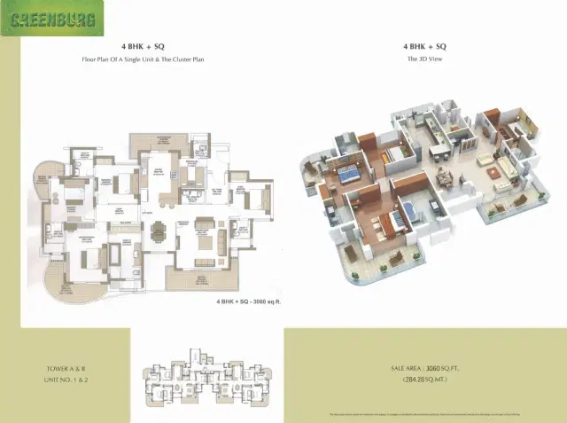 Microtek Greenburg Gurgaon - 4 BHK Plan