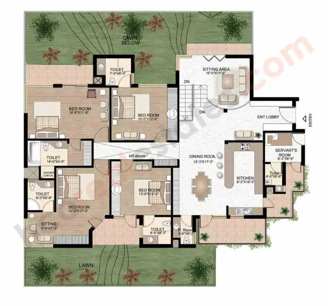Raheja Atlantis Gurgaon - 6 BHK Plan