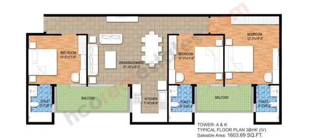 Raheja Maheshwara Sohna - 3 BHK Plan