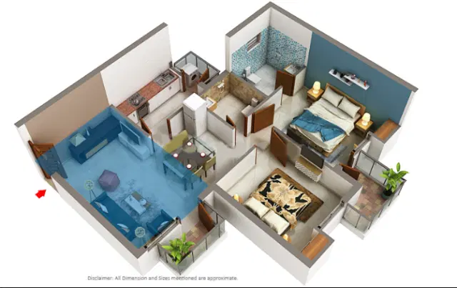 Sare Crescent Parc Gurgaon - 2 BHK Plan