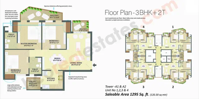 Sare Sports Parc Gurgaon - 3 BHK Plan