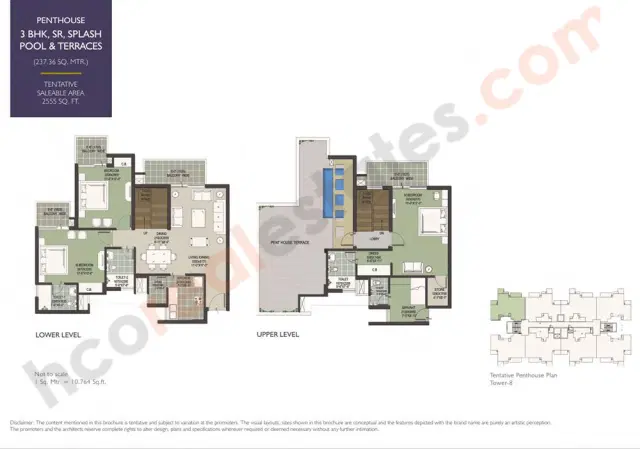 Satya Hermitage Gurgaon - 3 BHK Plan