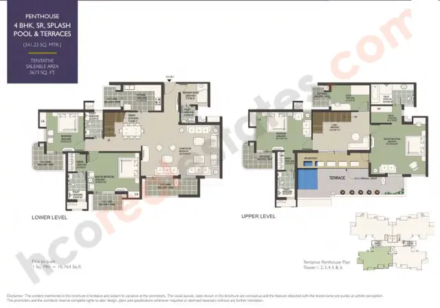 Satya Hermitage Gurgaon - 4 BHK Plan