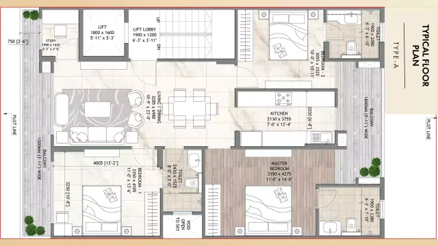 Signature Global Daxin Vistas Gurgaon - 3.5 BHK Plan