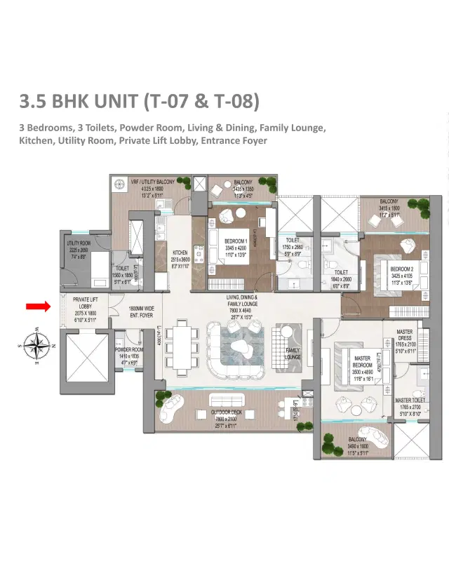 Signature Global Titanium SPR Gurgaon - 3.5 BHK Plan