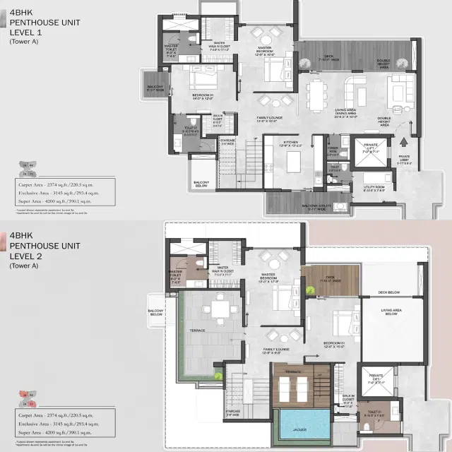 Silverglades Legacy Gurgaon 4 BHK Penthouses Floor Plan
