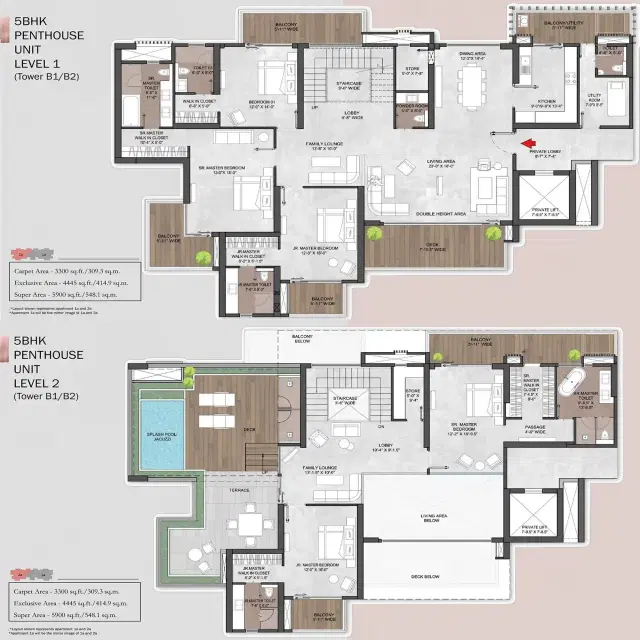 Silverglades Legacy Gurgaon 5 BHK Penthouses Floor Plan