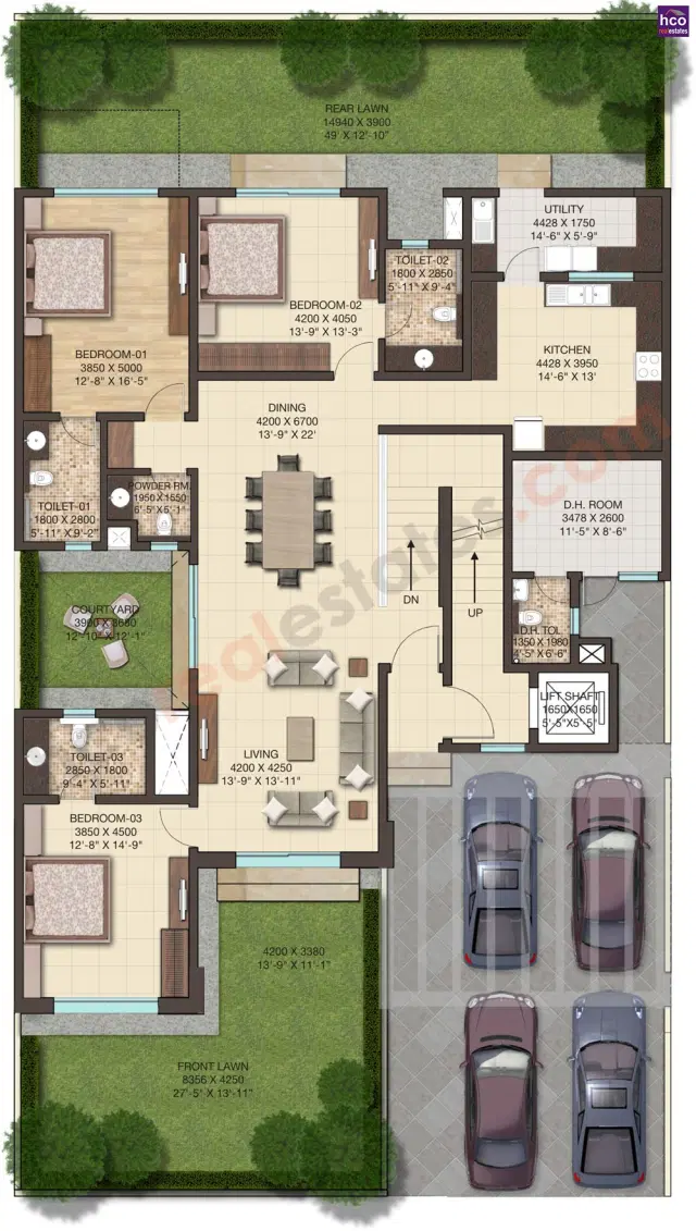 Sobha International City Phase 2 Gurgaon - 3 BHK Plan