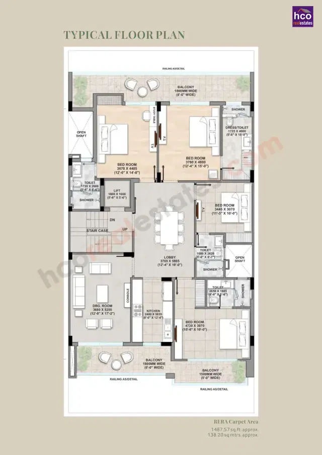 SS Linden Floors - 4 BHK Plan
