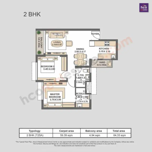 Tata Housing Rio De Goa - 2 BHK Plan