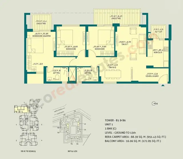 TATA La VIDA Gurgaon - 3 BHK Plan