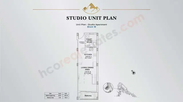 Tata Myst Kasauli - Studio Apartment Plan