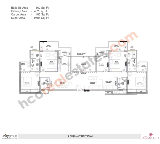 Unity Amaryllis Delhi - 4 BHK Plan