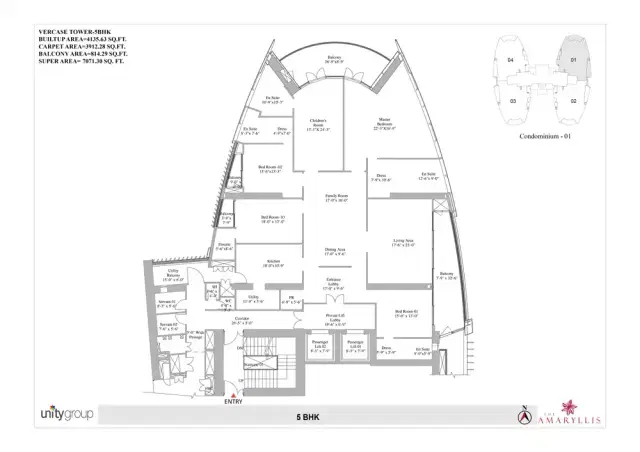 Unity The Amaryllis Iconic Tower 5 BHK 7,100 Sq. Ft. Floor Plan