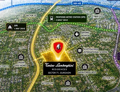 Tonino Lamborghini Residences Location and Connectivity in Sector 71 Gurgaon 2026