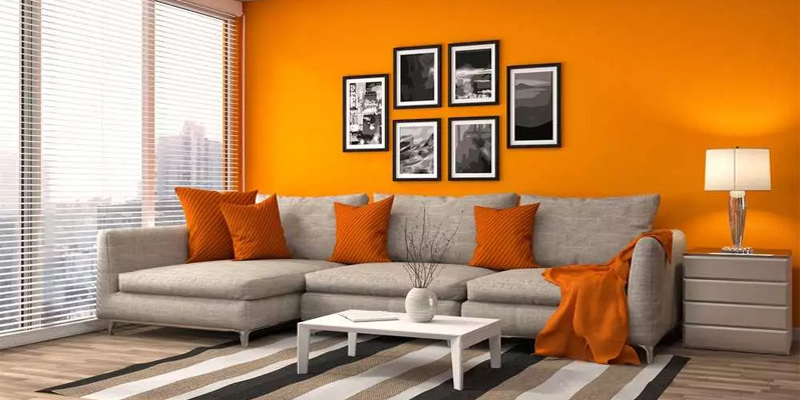 Tangerine living room wall colors