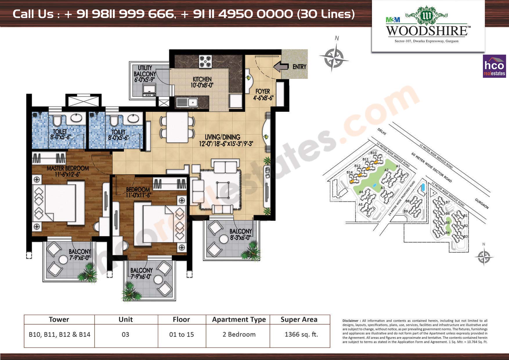 Floor Plan M3M Woodshire Gurgaon Sector 107