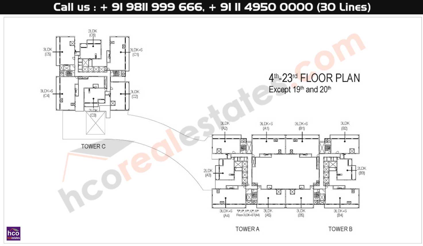 4th -23rd Floor Plan
