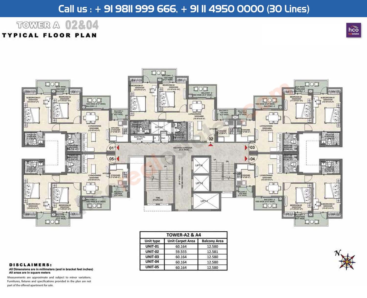 Tower A2 A4 Typical Floor Plan